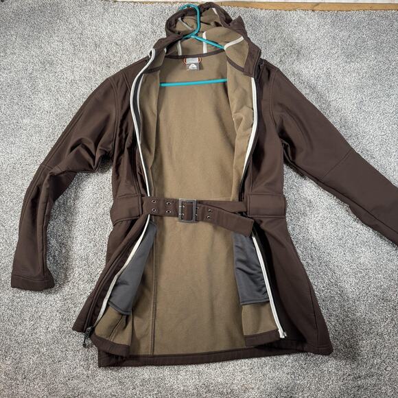 Nike ACG Jacket Womens Large Brown Softshell Hooded Belted Long Fleece Lined - Picture 10 of 16